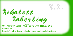 nikolett koberling business card